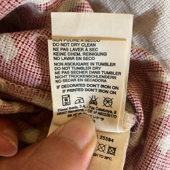 DIESEL abstract print linen blend knit hawaiian shirt size L - Picture 6 of 7